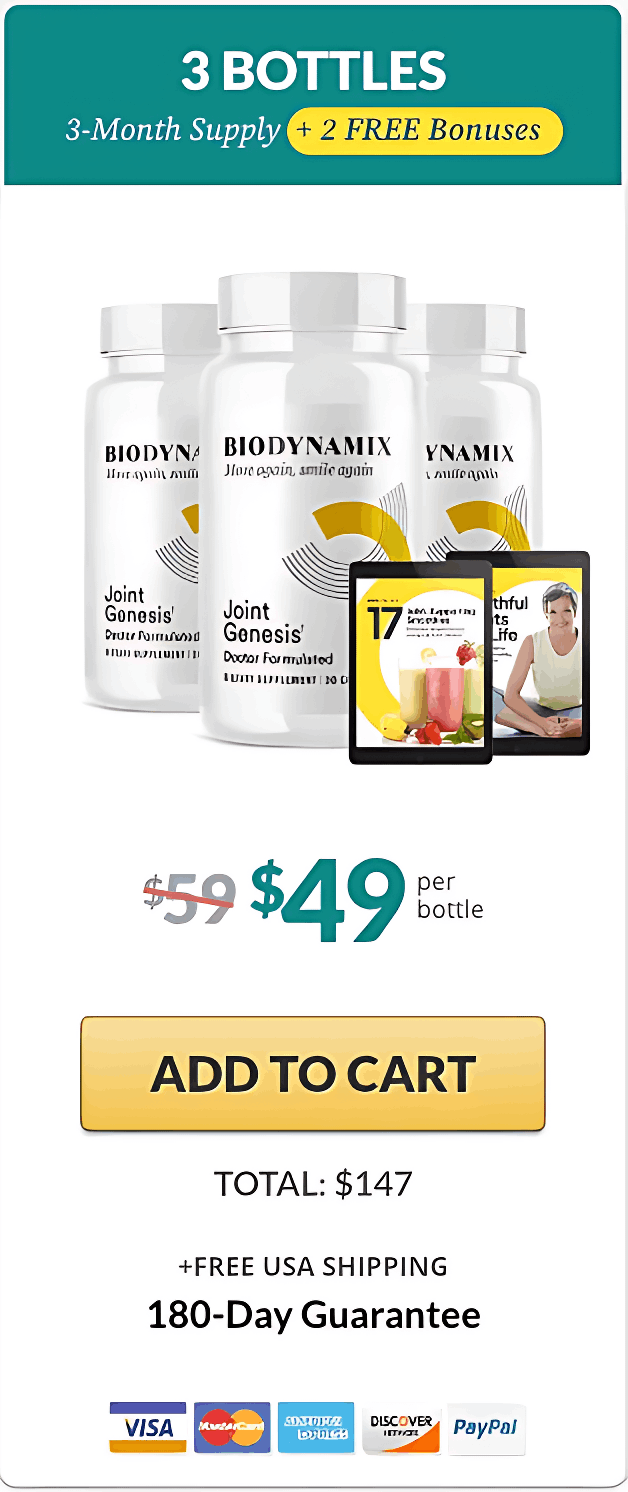 Joint Genesis three bottles advanced joint support supplement